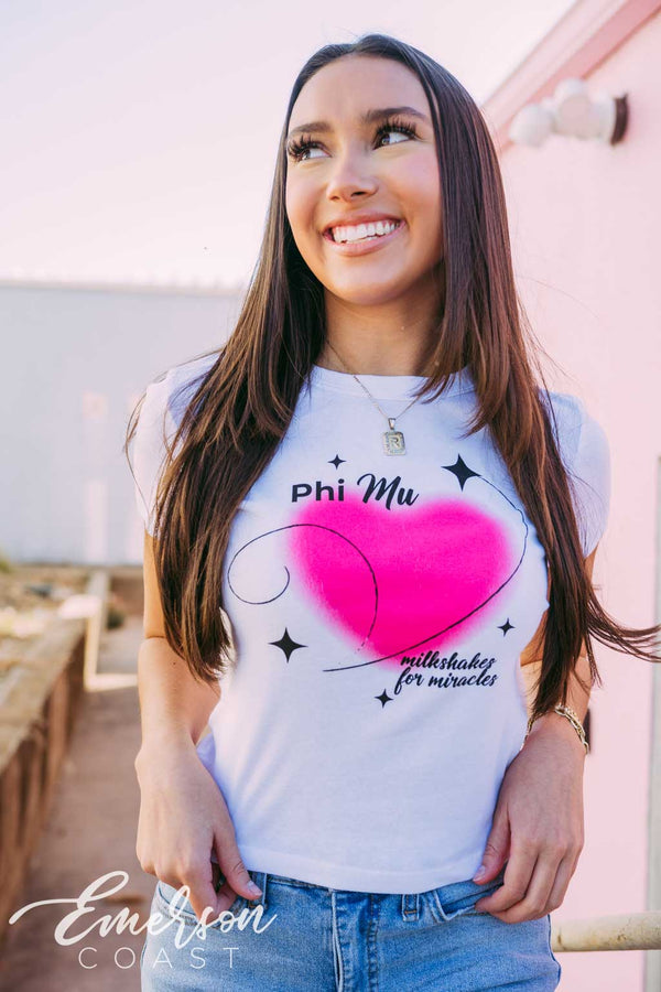 Phi Mu Pink Tie Dye Tee - Emerson Coast