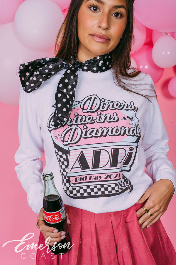 ADPI Diners Drive-ins and Diamonds Bid Day Tee - Emerson Coast