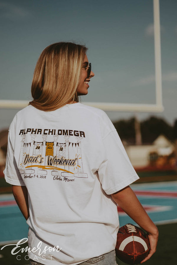 Chi Omega Dad's Weekend Jersey Tee - Emerson Coast