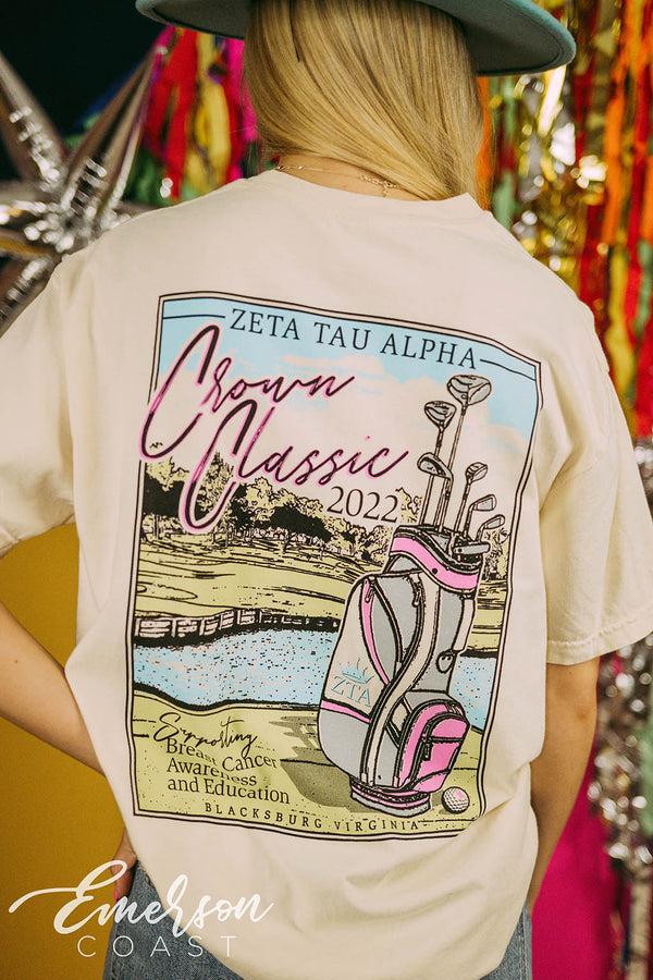 Zeta Tau Alpha Custom Sorority T-shirt Designs - Emerson Coast Tagged breast  cancer awareness