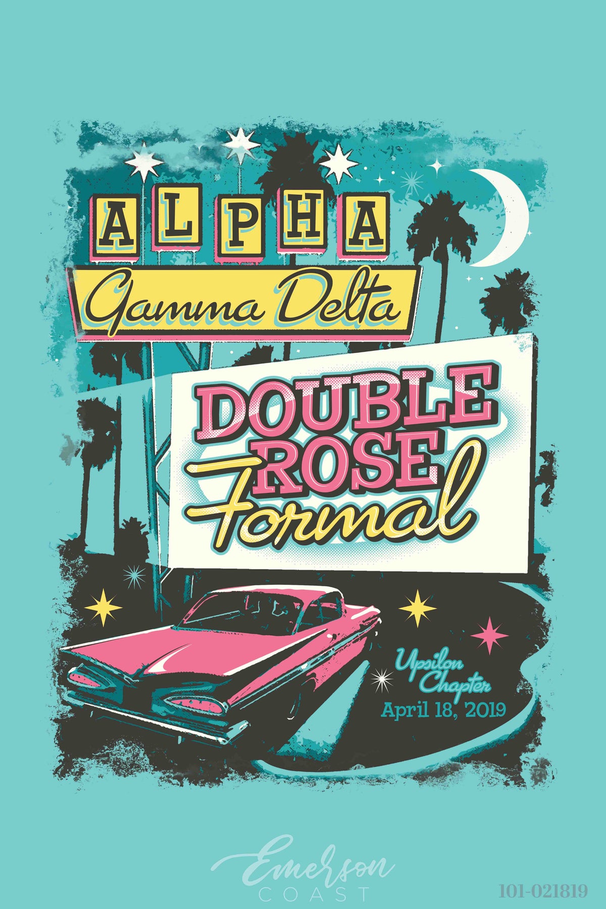 Alpha Gamma Delta Double Rose Formal T-shirt