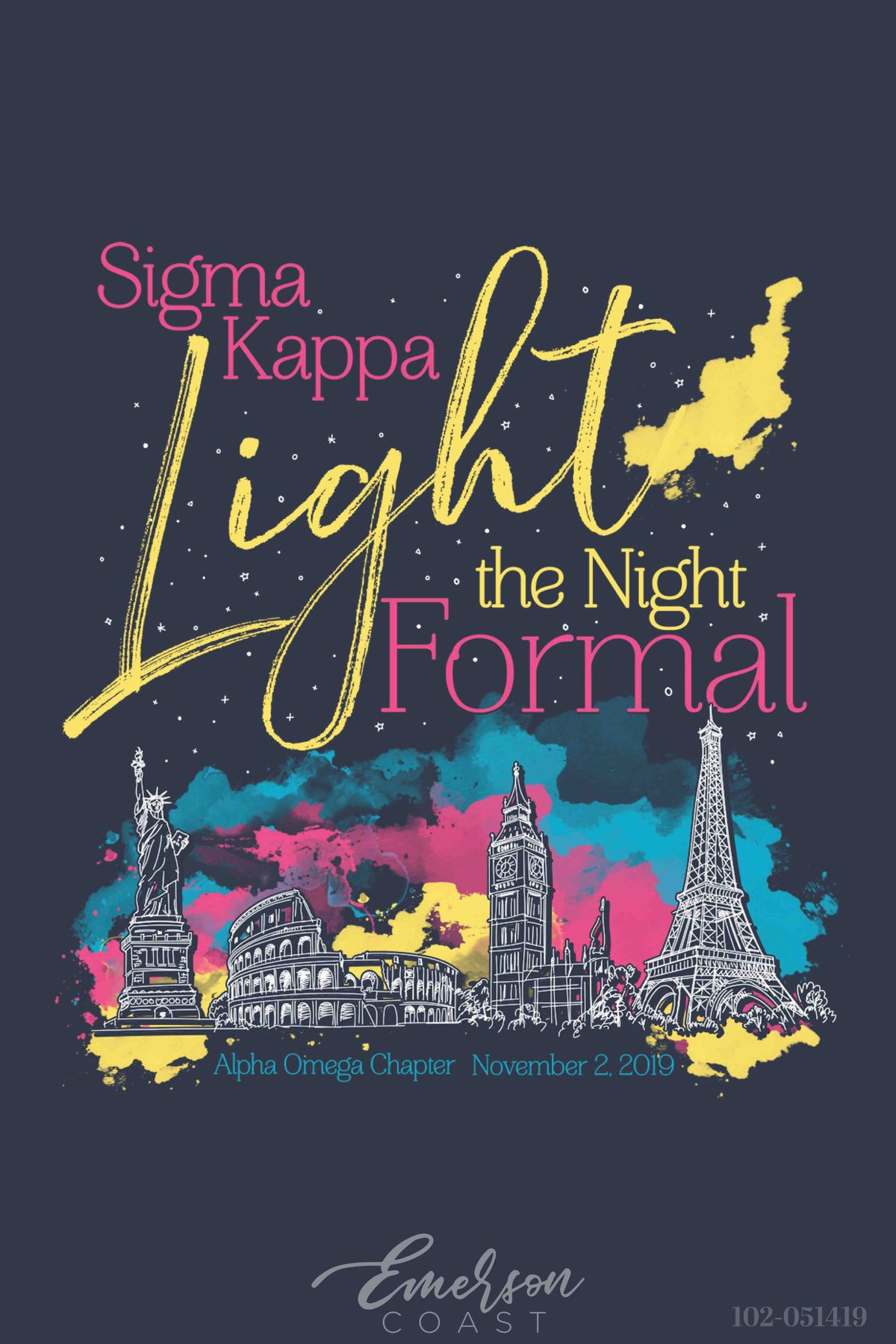 Sigma Kappa Light The Night Formal T-shirt