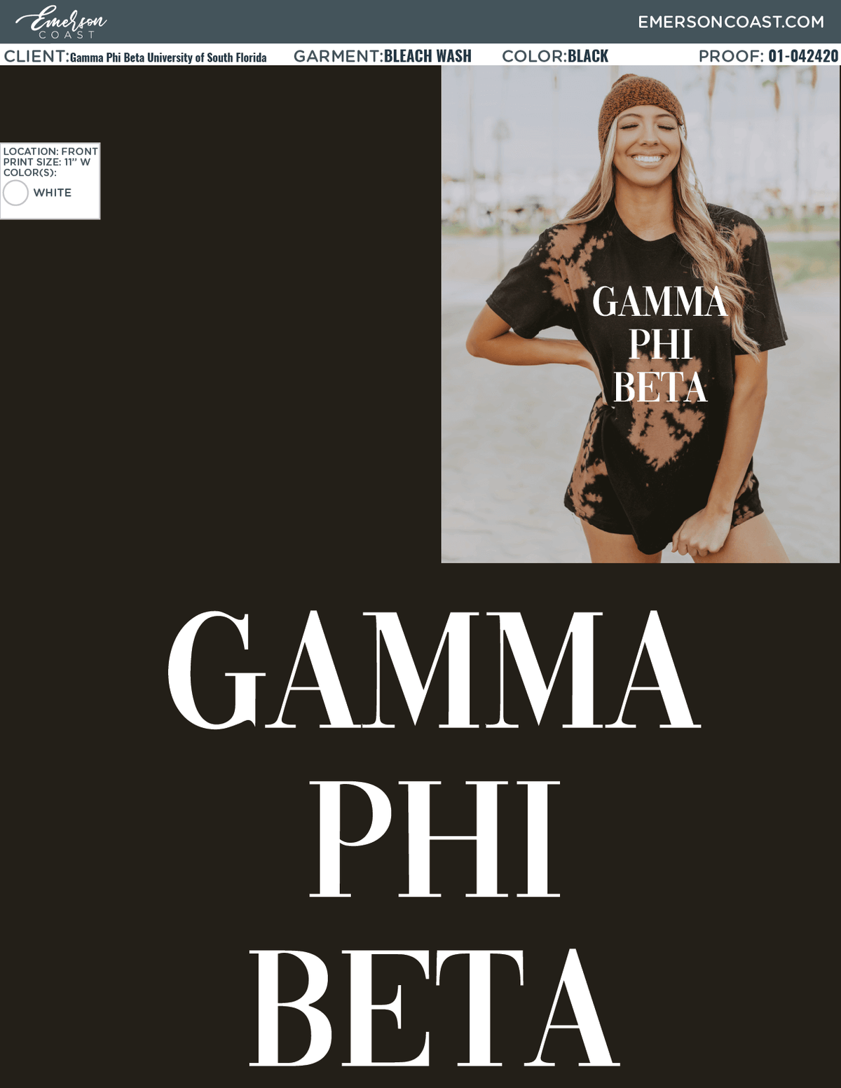 01-042420 Gamma Phi Beta University of South Florida Bleach Wash 2020-01