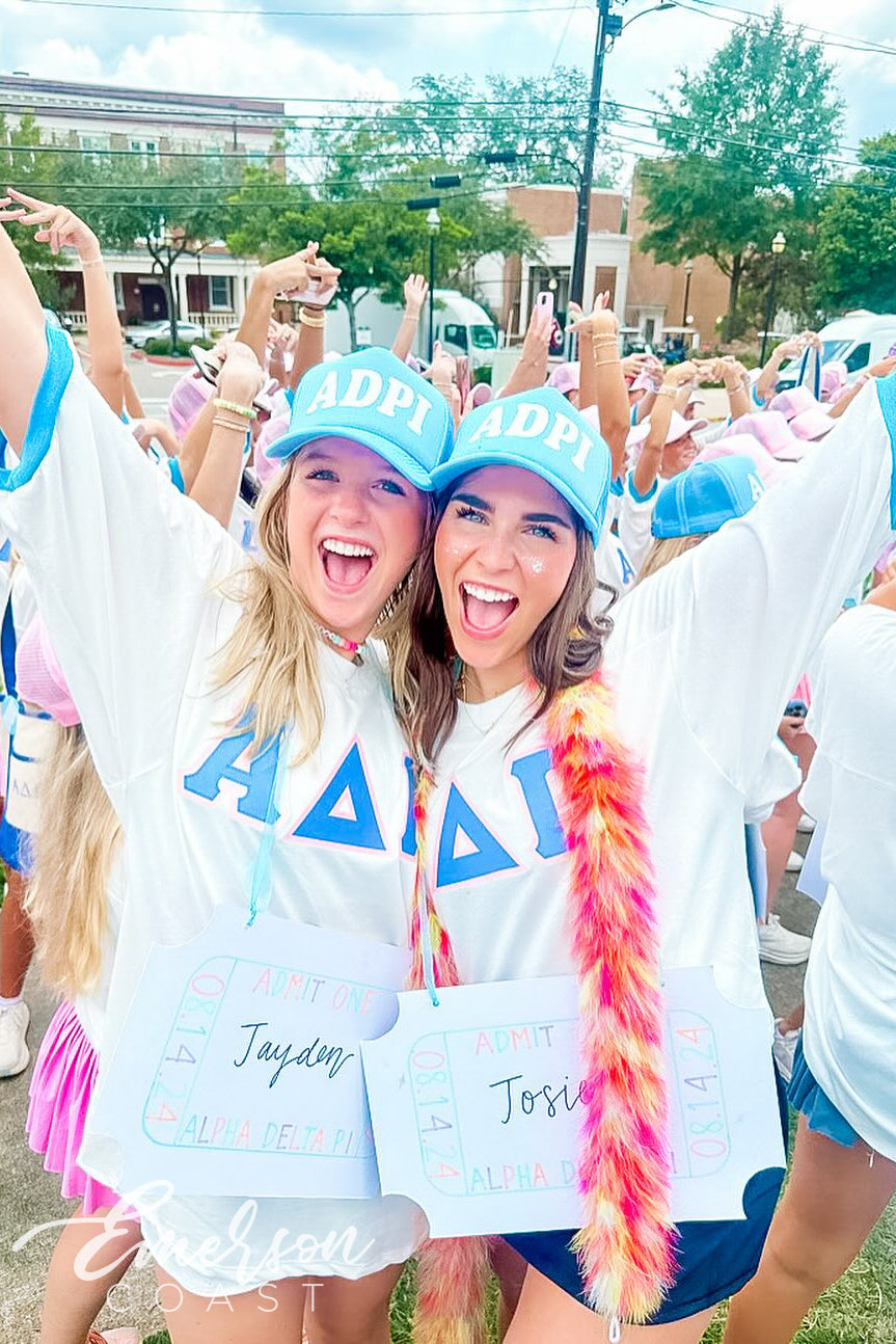 Alpha Delta Pi Custom Bid Day Letter Jersey