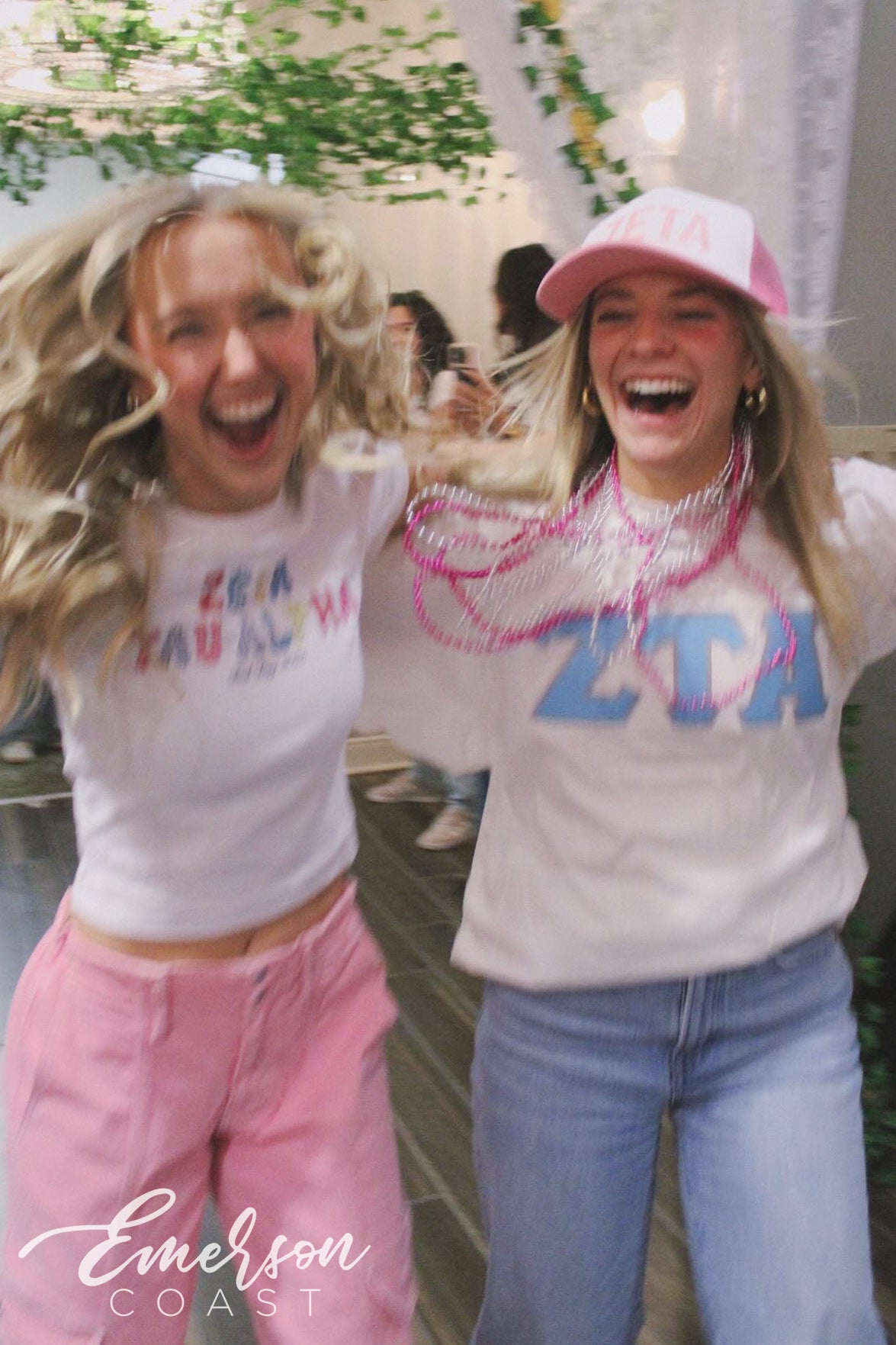 Zeta Tau Alpha Hand Stitch Letters Bid Day Baby Tee