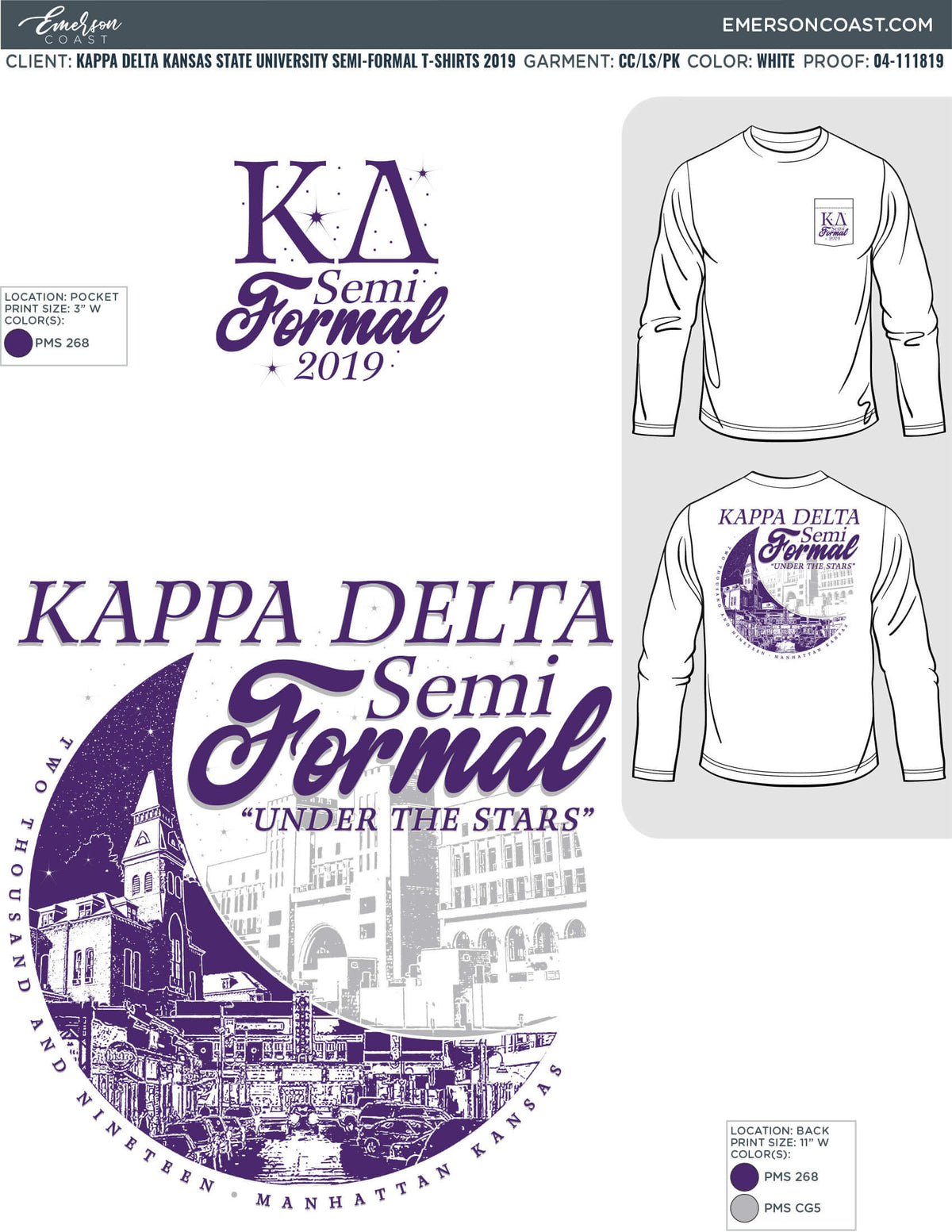 04-111819 Kappa Delta Kansas State University Semi-Formal T-SHIRTS 2019 2