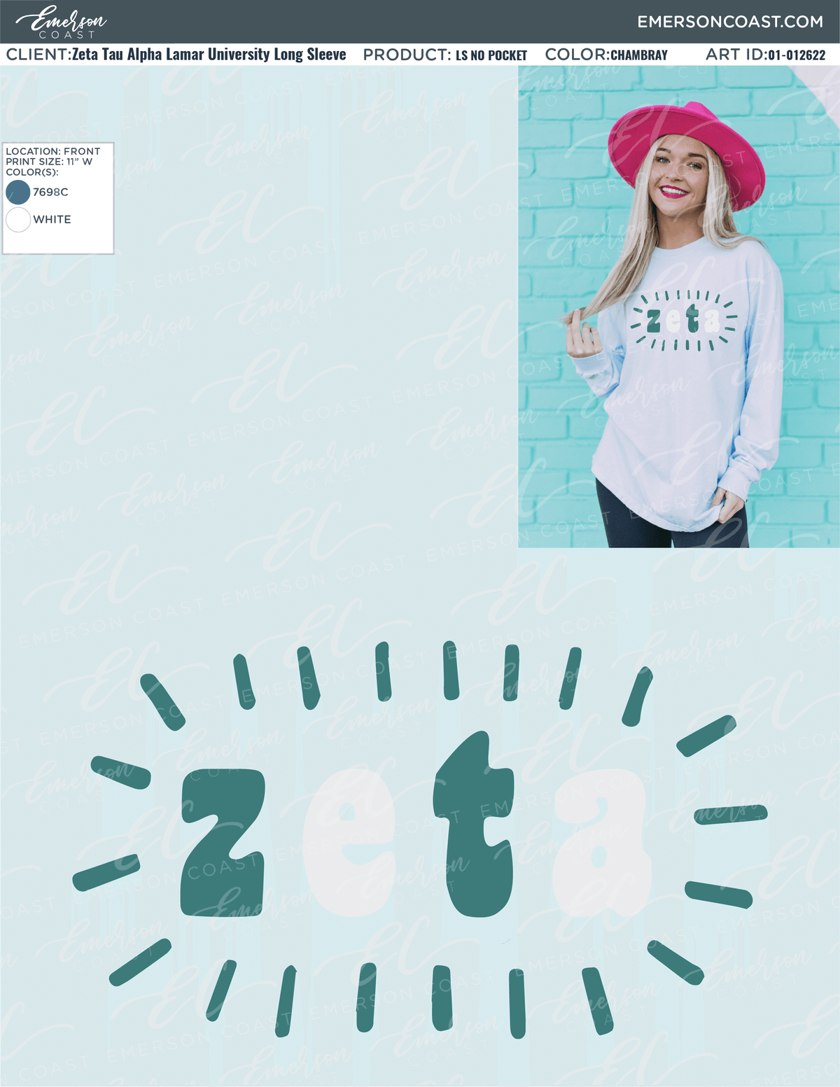 01-012622 Zeta Tau Alpha Lamar University Long Sleeve 2022-01