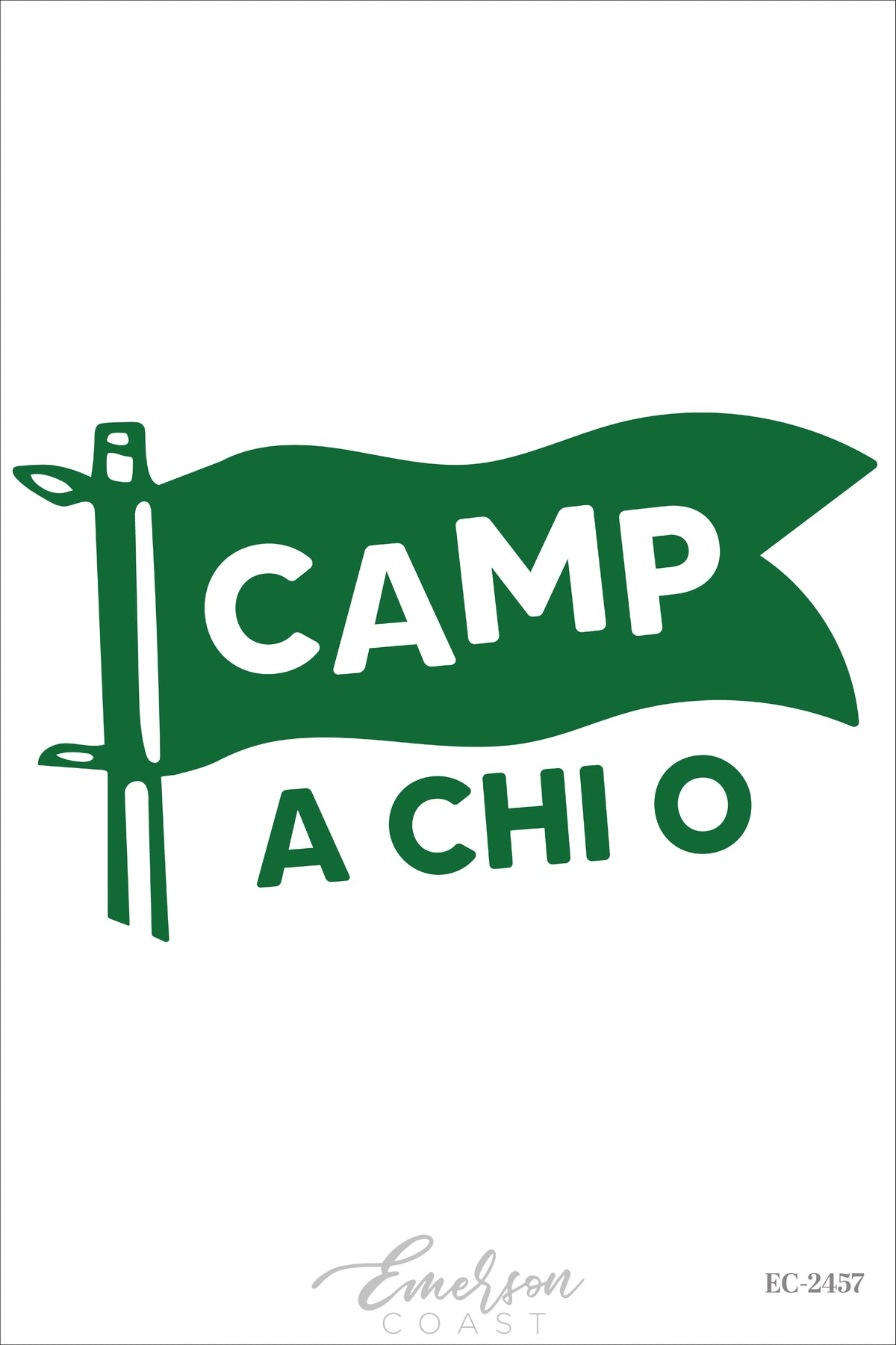 Alpha Chi Omega Green Pennant Camp Bid Day Tshirt