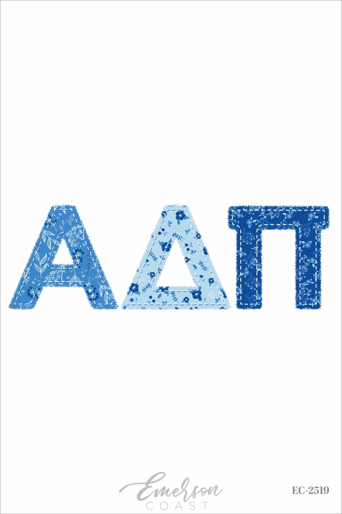 Alpha Delta Pi Blue Patchwork Letters Sweatshirt