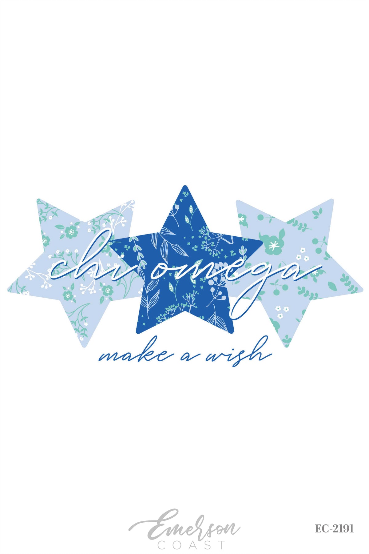 Chi Omega Patchwork Make A Wish Stars Tee