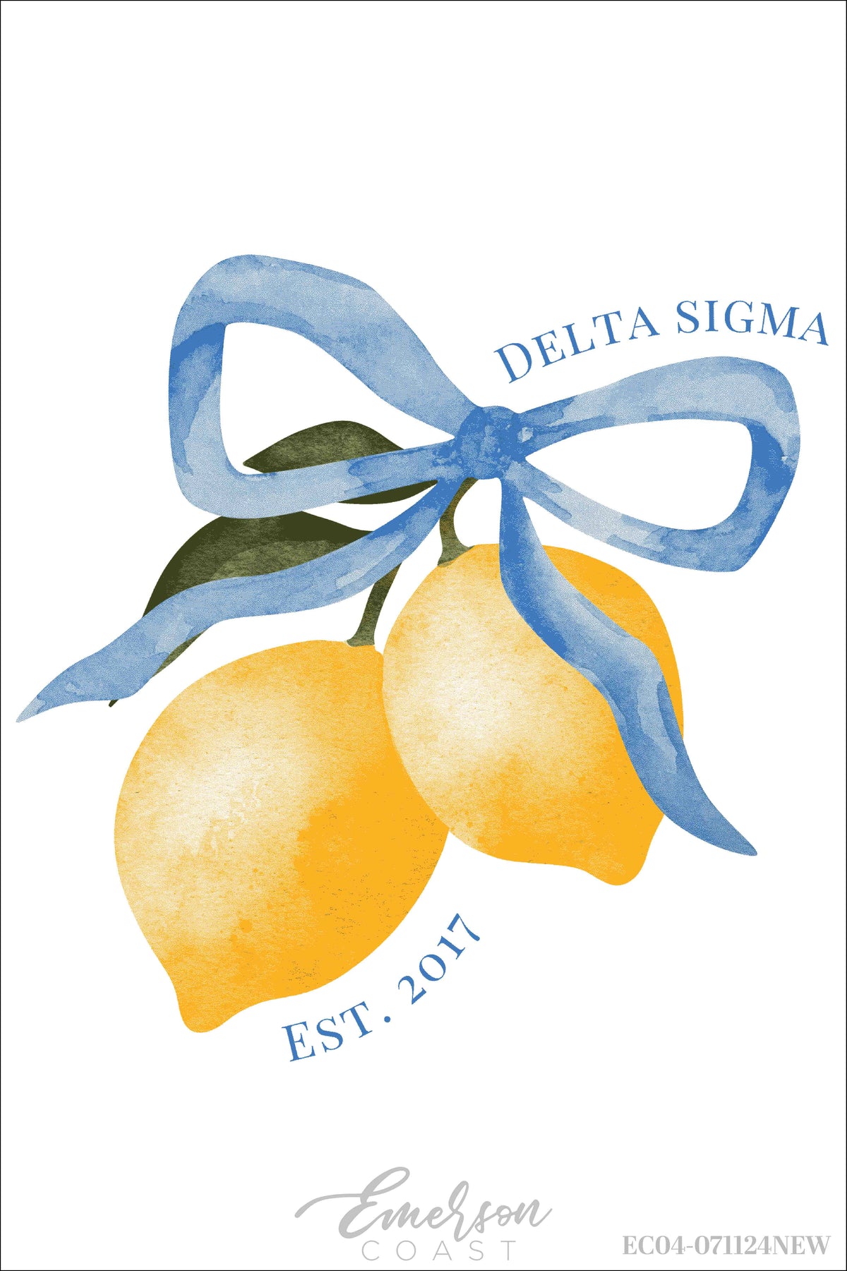 Delta Sigma Watercolor Lemon Bid Day Tshirt