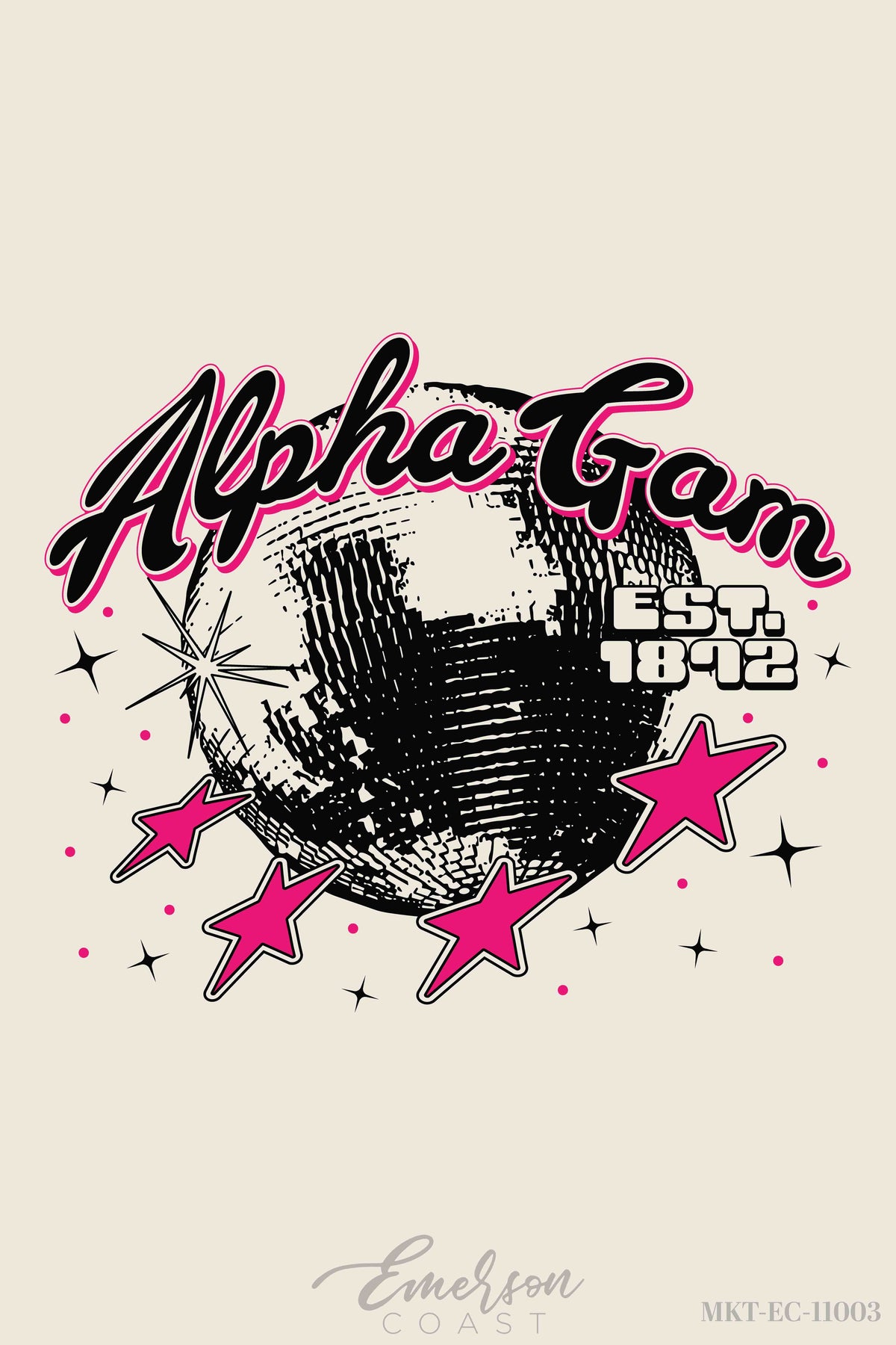 Alpha Gamma Delta Shiny Disco Ball Bid Day Tshirt