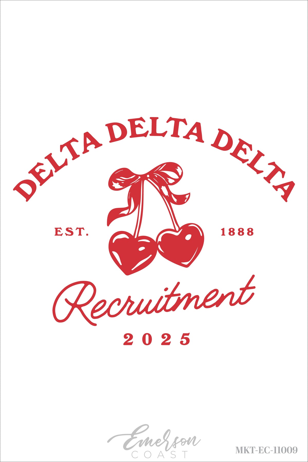 Delta Delta Delta Cherry Hearts Recruitment Tshirt