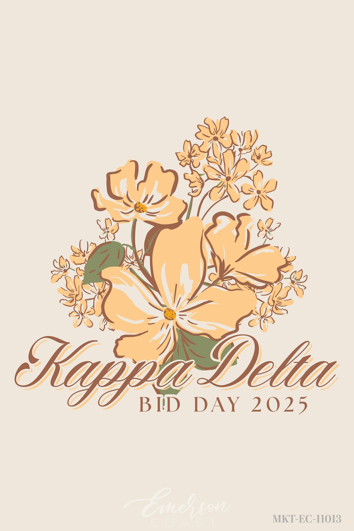 Kappa Delta Orange Floral Bouquet Bid Day Tshirt