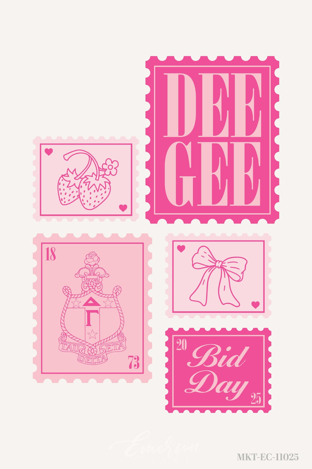 DeeGee Coquette Postage Stamp Bid Day Tshirt