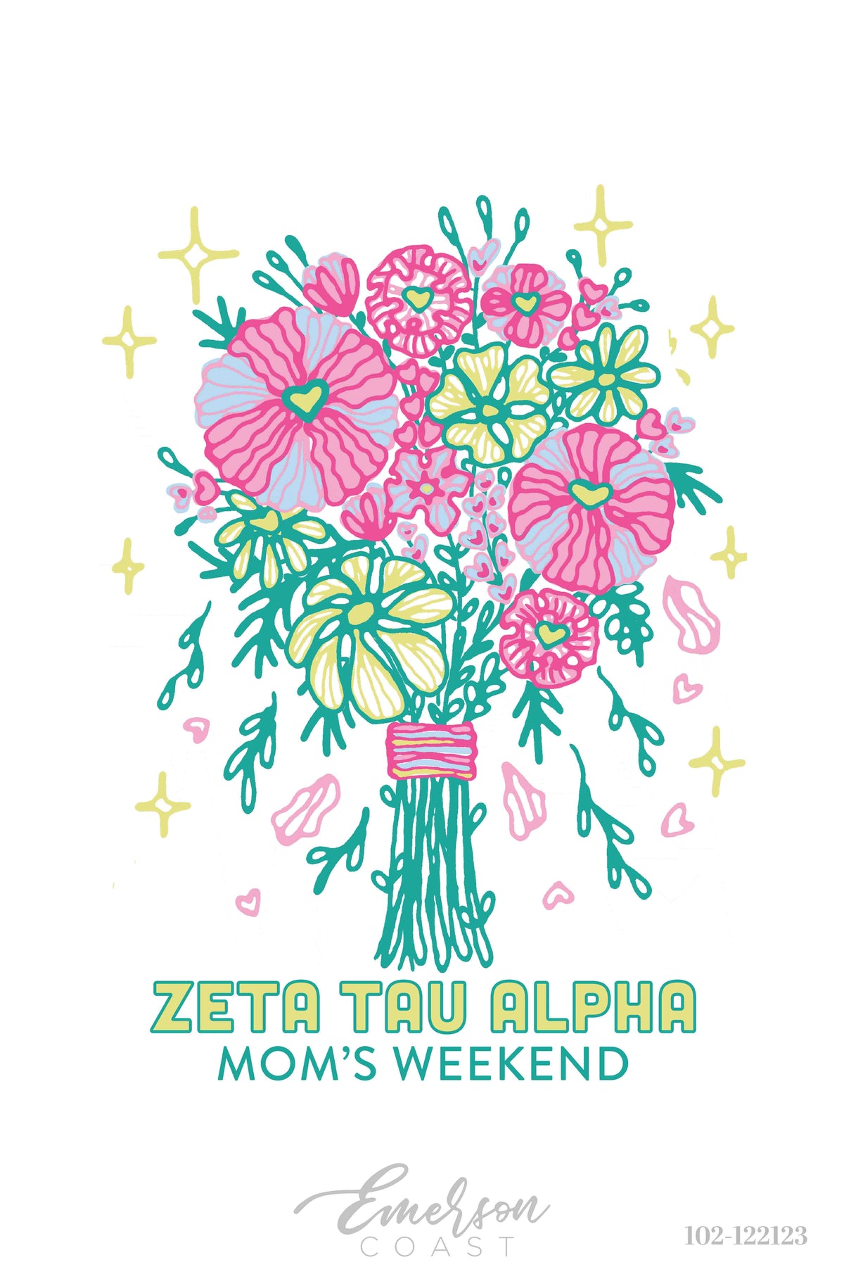 Zeta Tau Alpha Mom&#39;s Day Fun Flowers T-Shirt