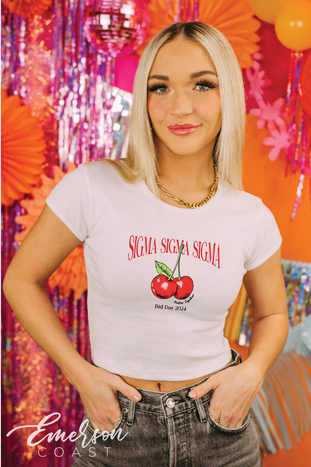 Sigma Sigma Sigma Cherry Bomb Bid Day Baby Tee