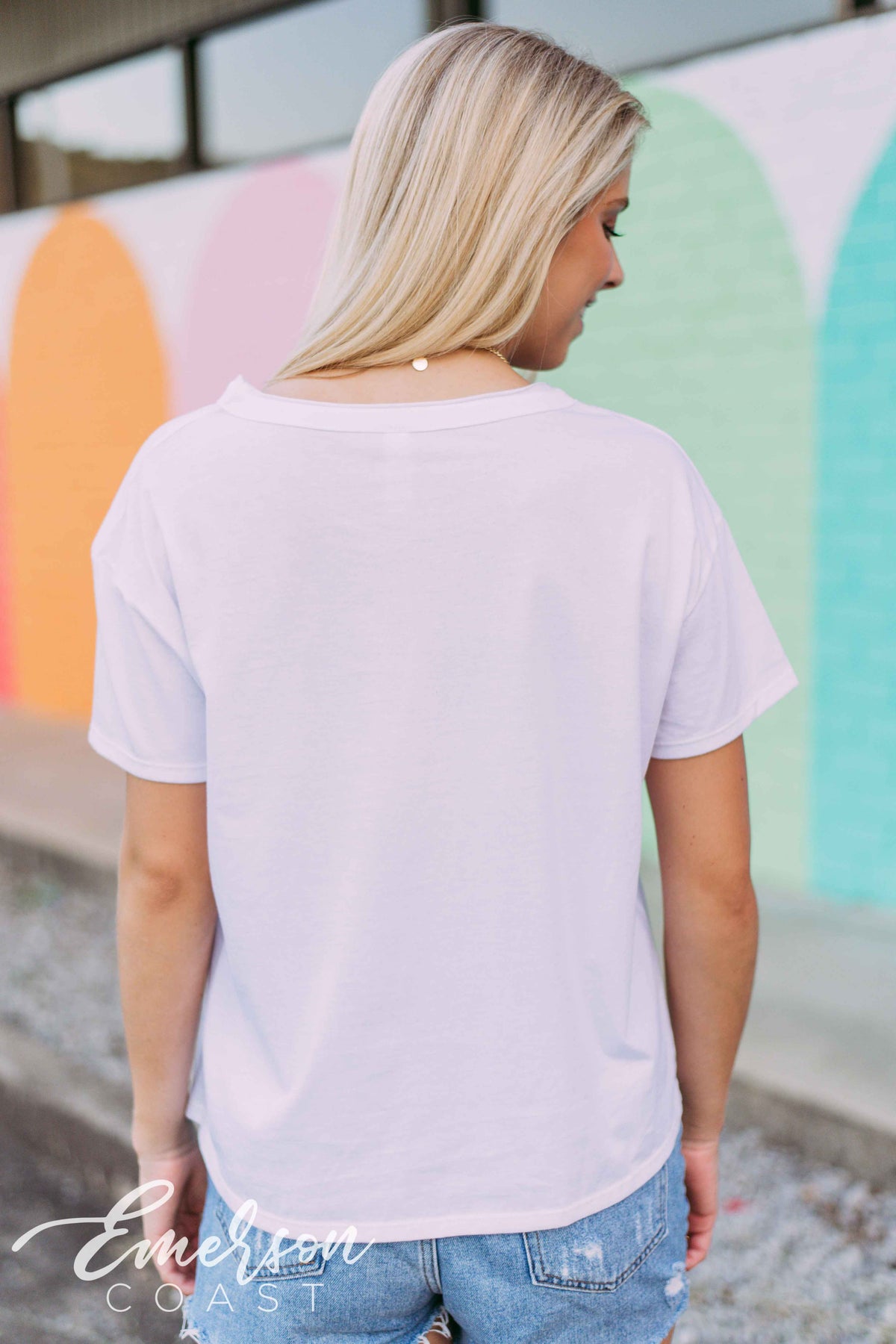 Sorority Short Sleeve Raw Neck Boxy Tee