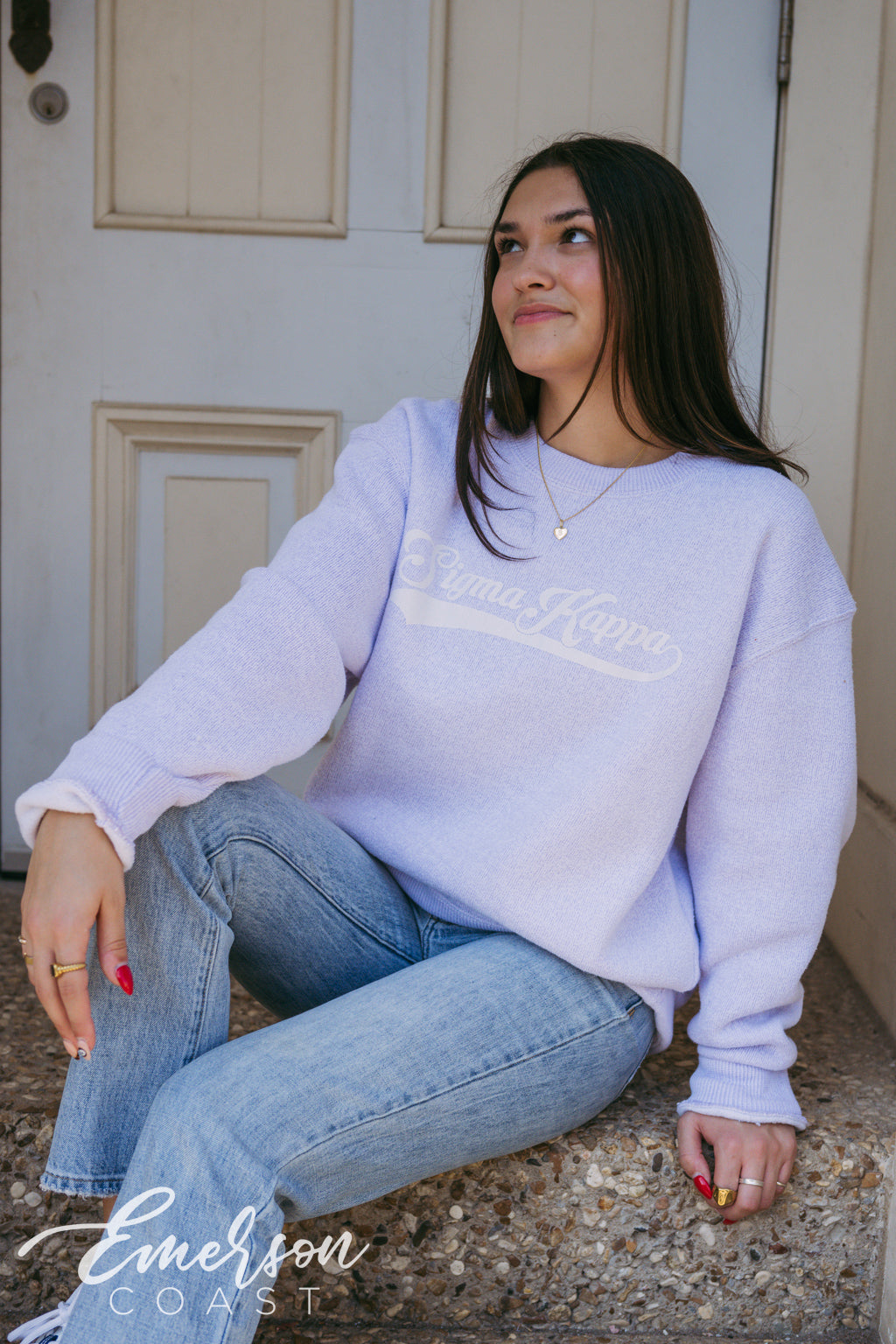 Sigma Kappa Lavender Cozy Knit Crewneck