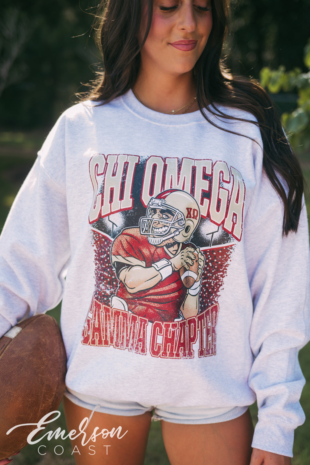 Chi Omega Football Player Dad&#39;s Weekend Crewneck