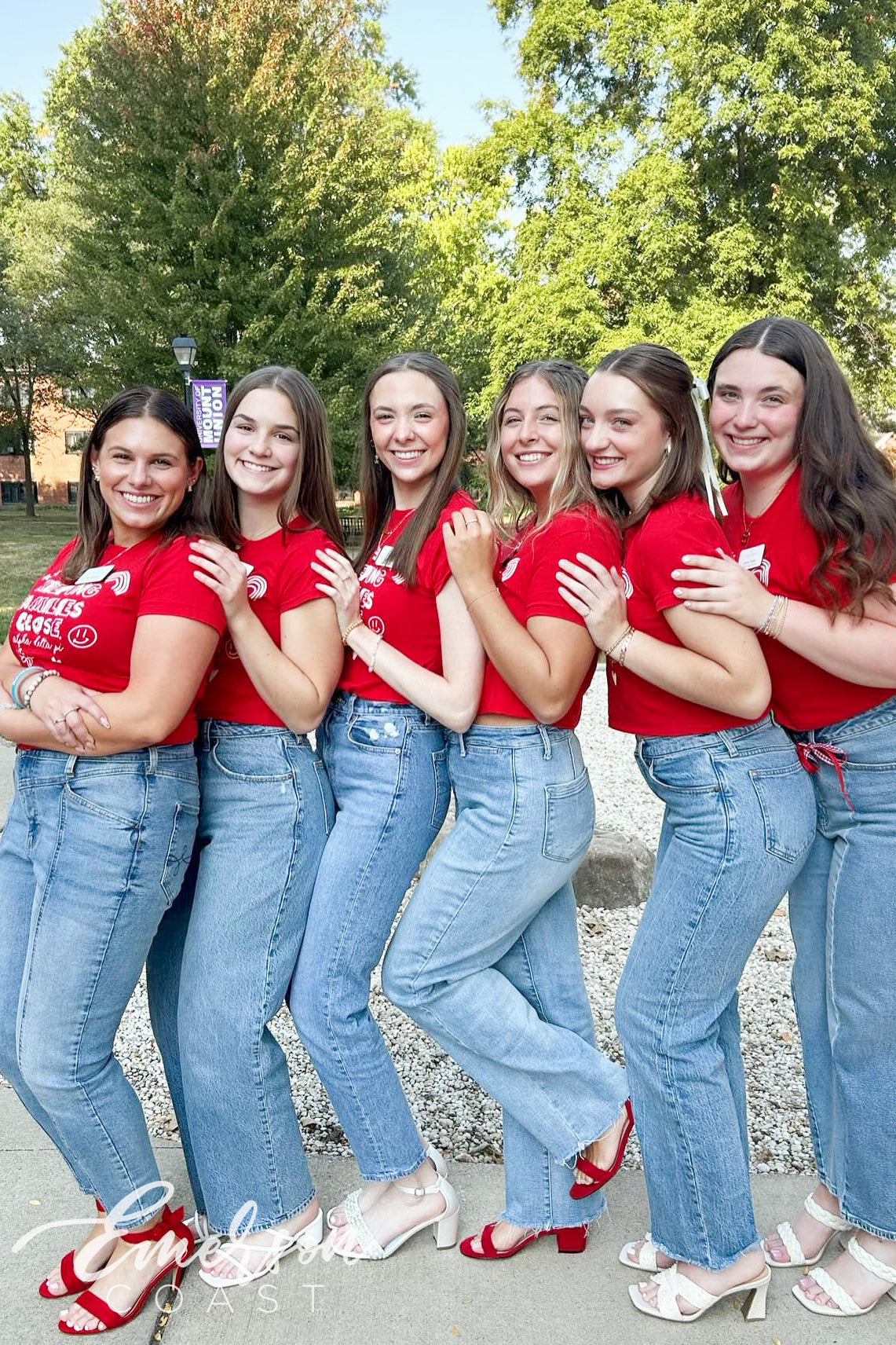 Alpha Delta Pi Keeping Families Close Red Baby Tee