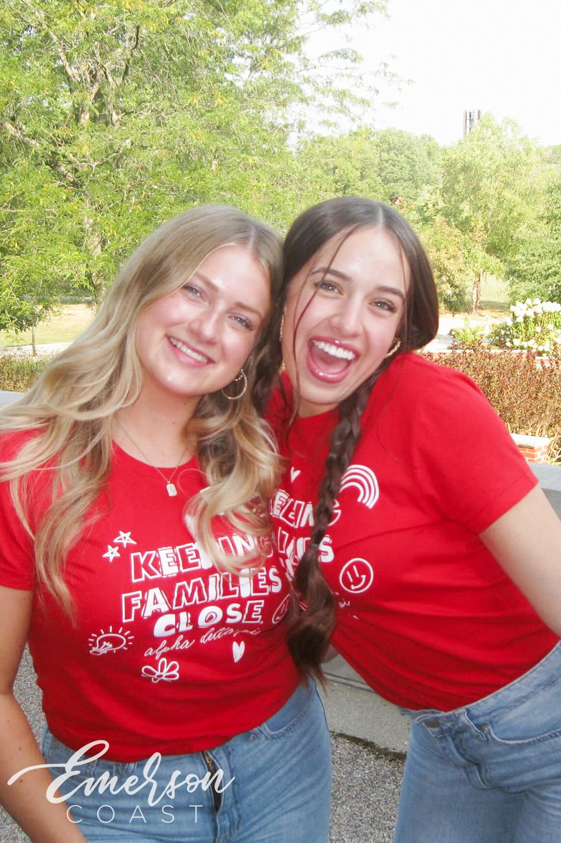 Alpha Delta Pi Keeping Families Close Red Baby Tee