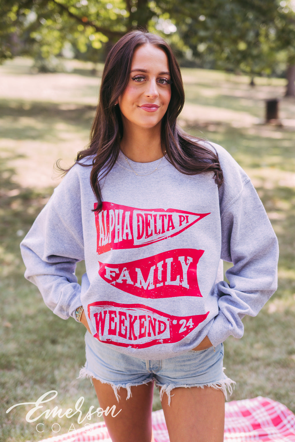 Alpha Delta Pi Pennant Family Weekend Crewneck