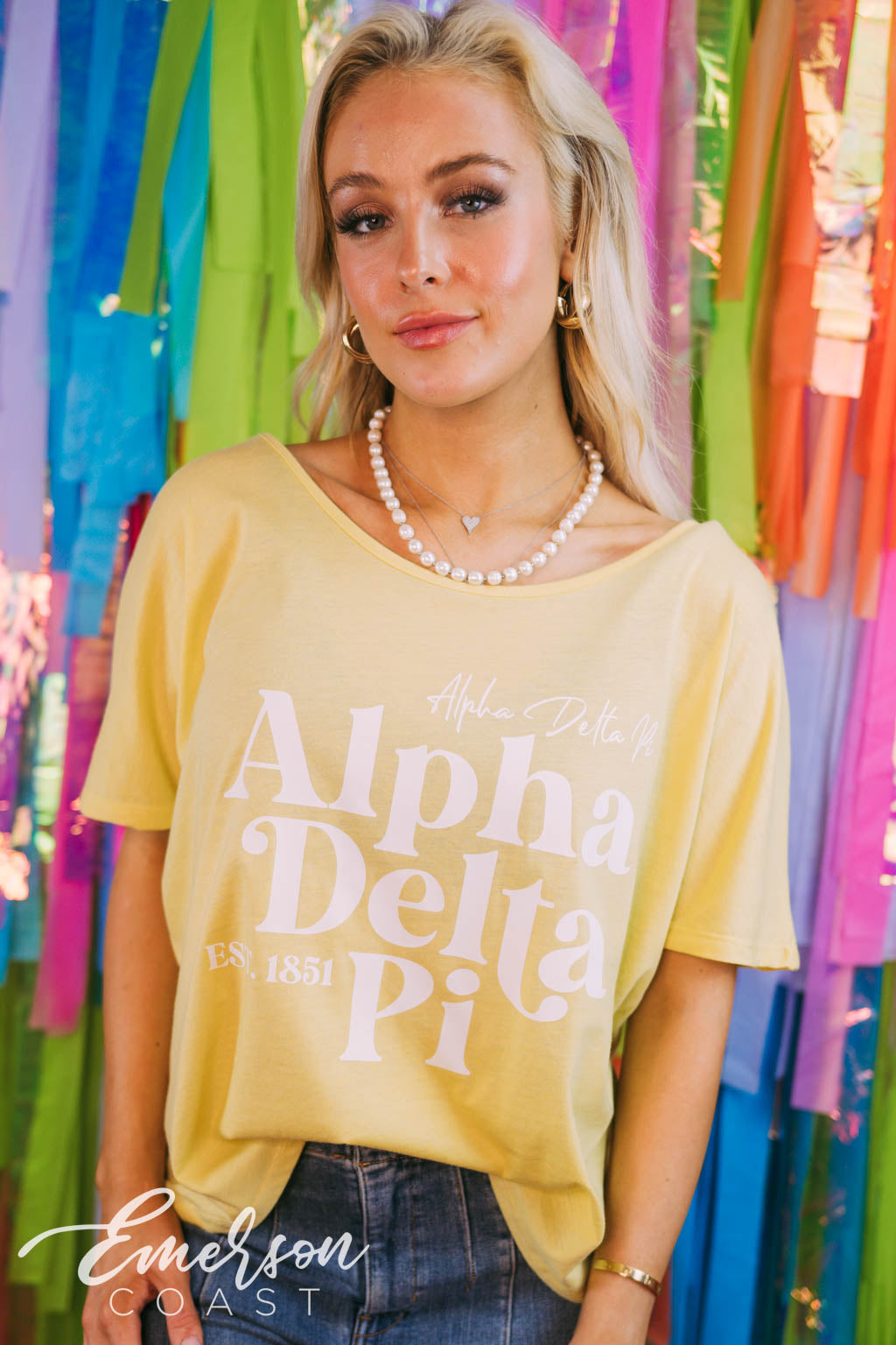 Alpha Delta Pi Yellow Recruitment Slouchy Tee