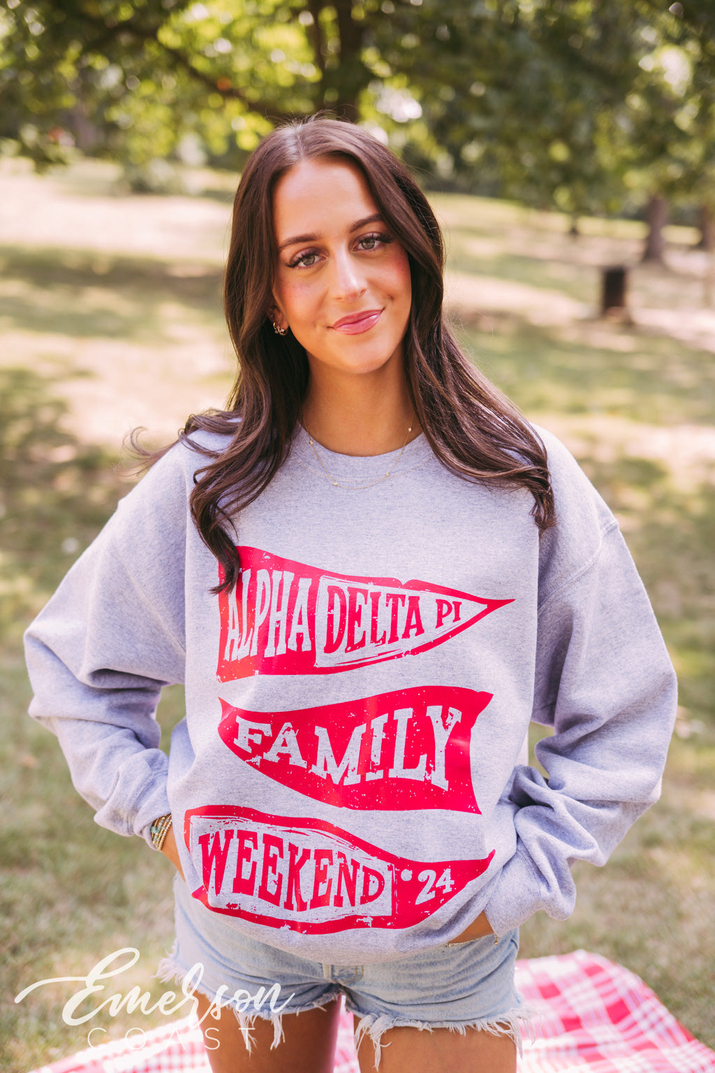 Alpha Delta Pi Pennant Family Weekend Crewneck