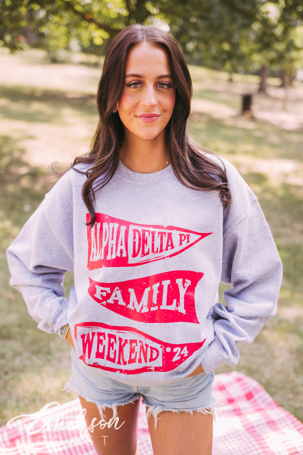 Alpha Delta Pi Pennant Family Weekend Crewneck