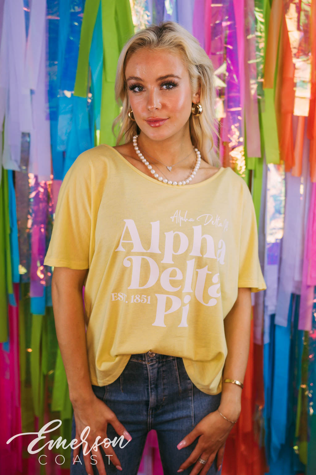 Alpha Delta Pi Yellow Recruitment Slouchy Tee