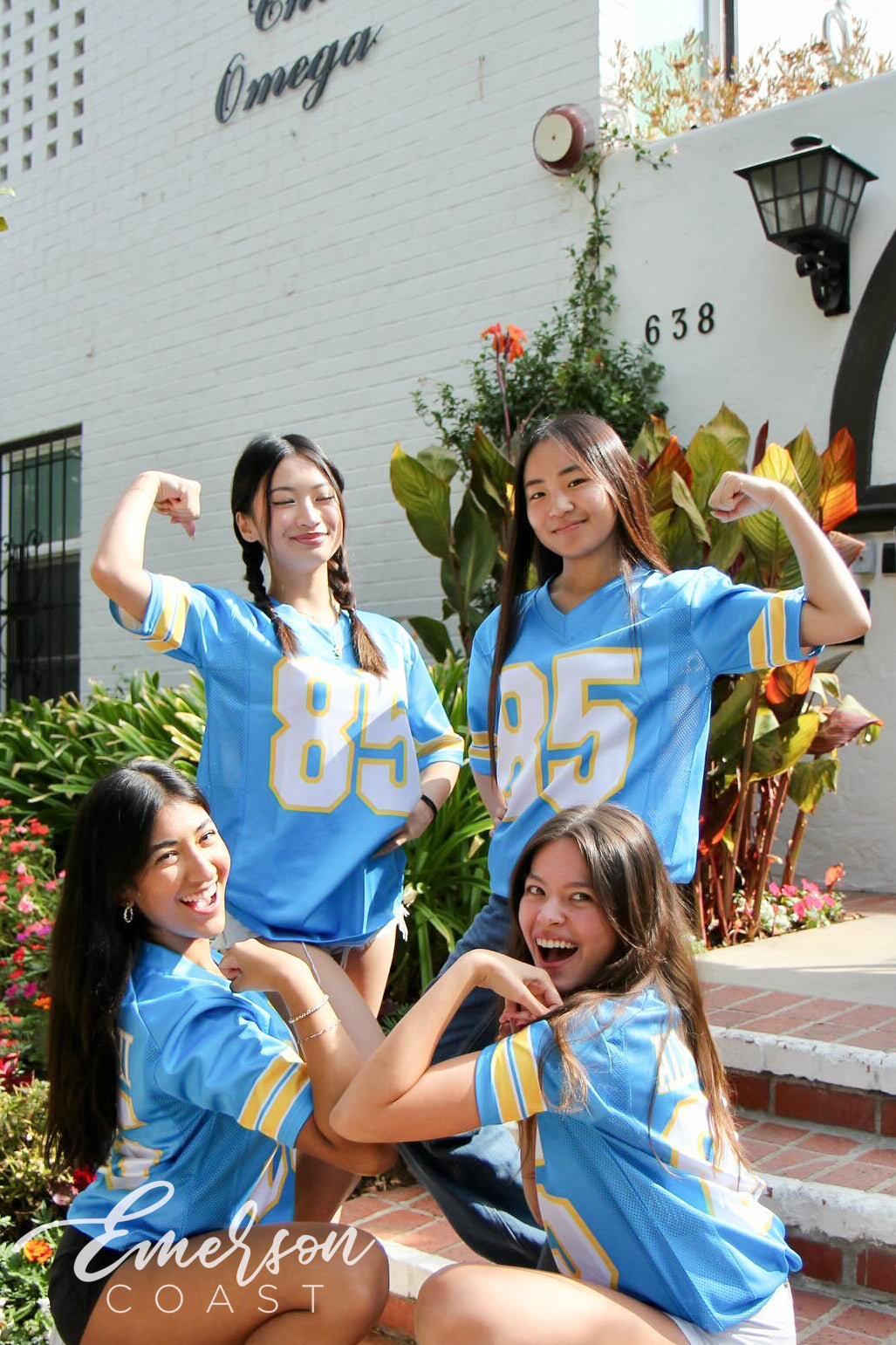 Alpha Chi Omega Blue and Gold Bid Day Football Jerseys