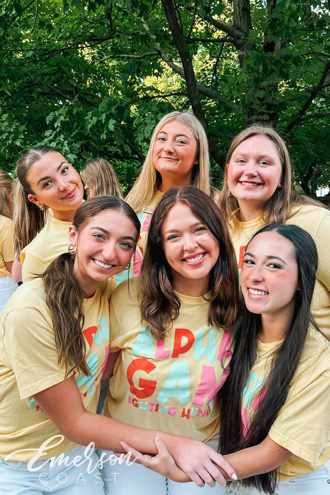 Alpha Gamma Delta Colorful Fighting Hunger Yellow Tshirt