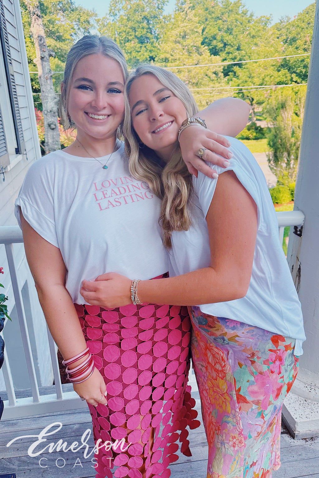 Alpha Gamma Delta Loving Leading Lasting Rolled Cuff Tee