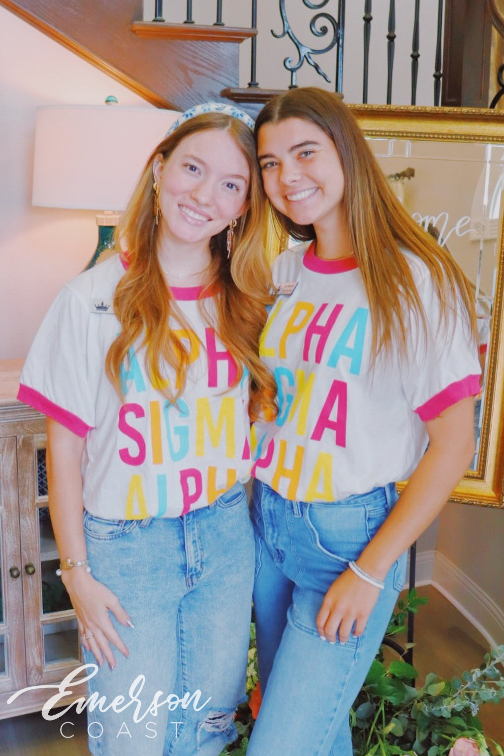 Alpha Sigma Alpha Bright Colorblock Ringer Tee