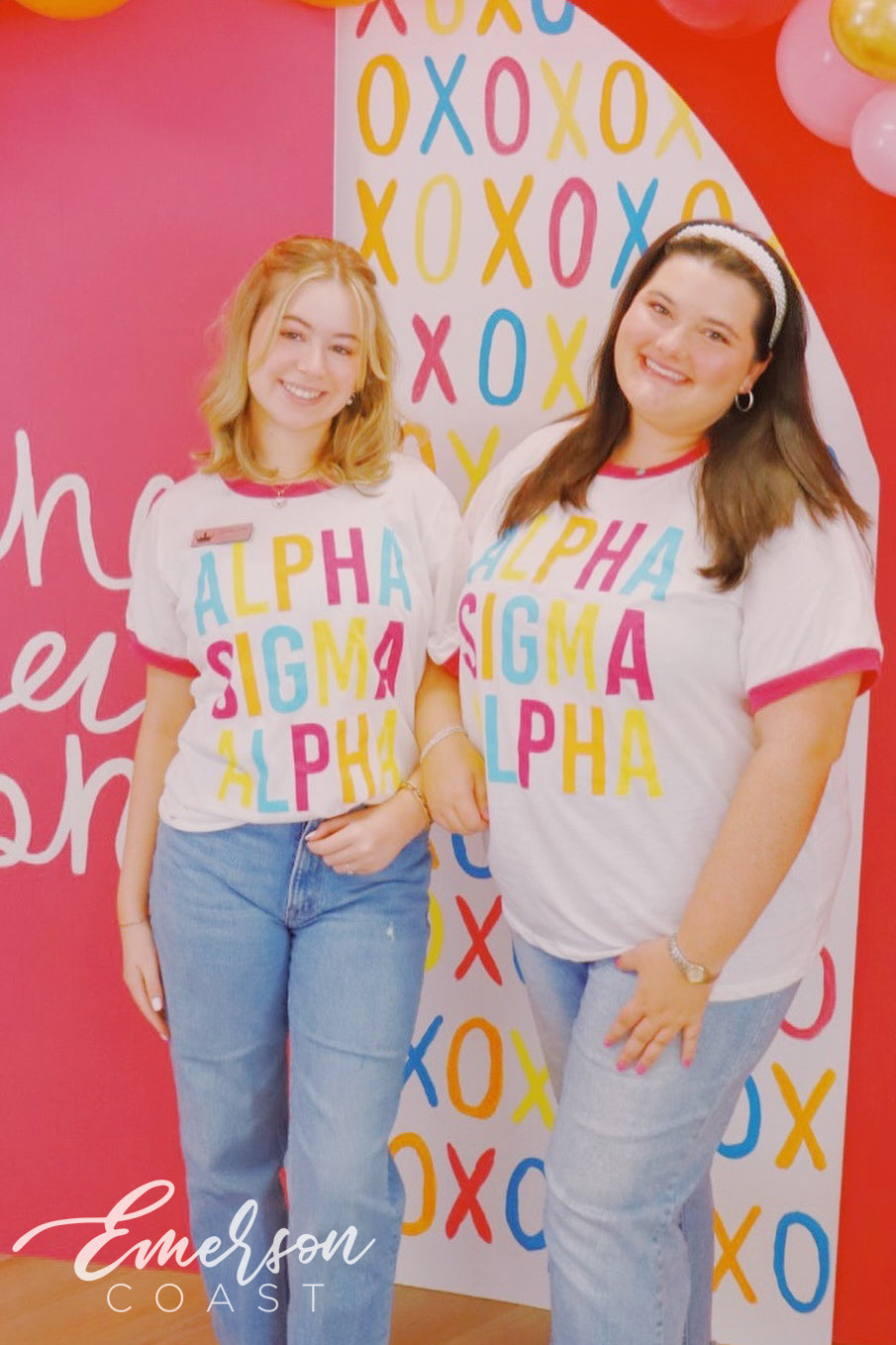 Alpha Sigma Alpha Bright Colorblock Ringer Tee