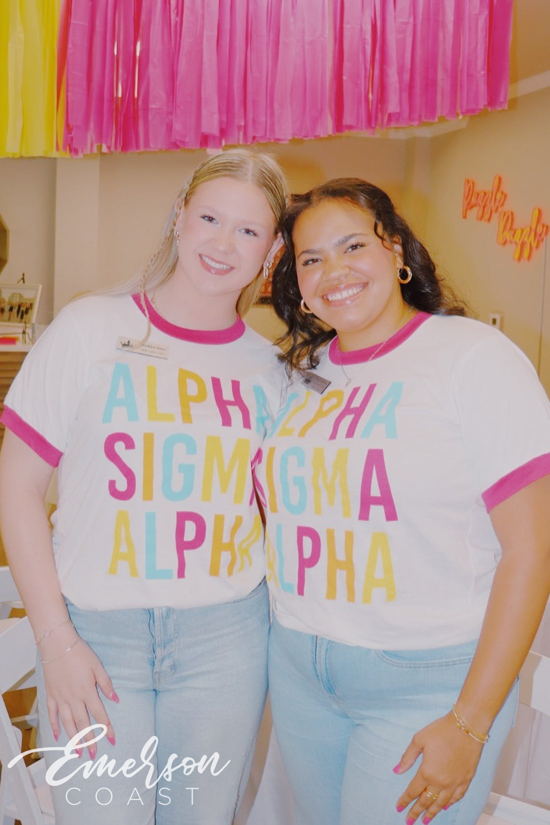 Alpha Sigma Alpha Bright Colorblock Ringer Tee