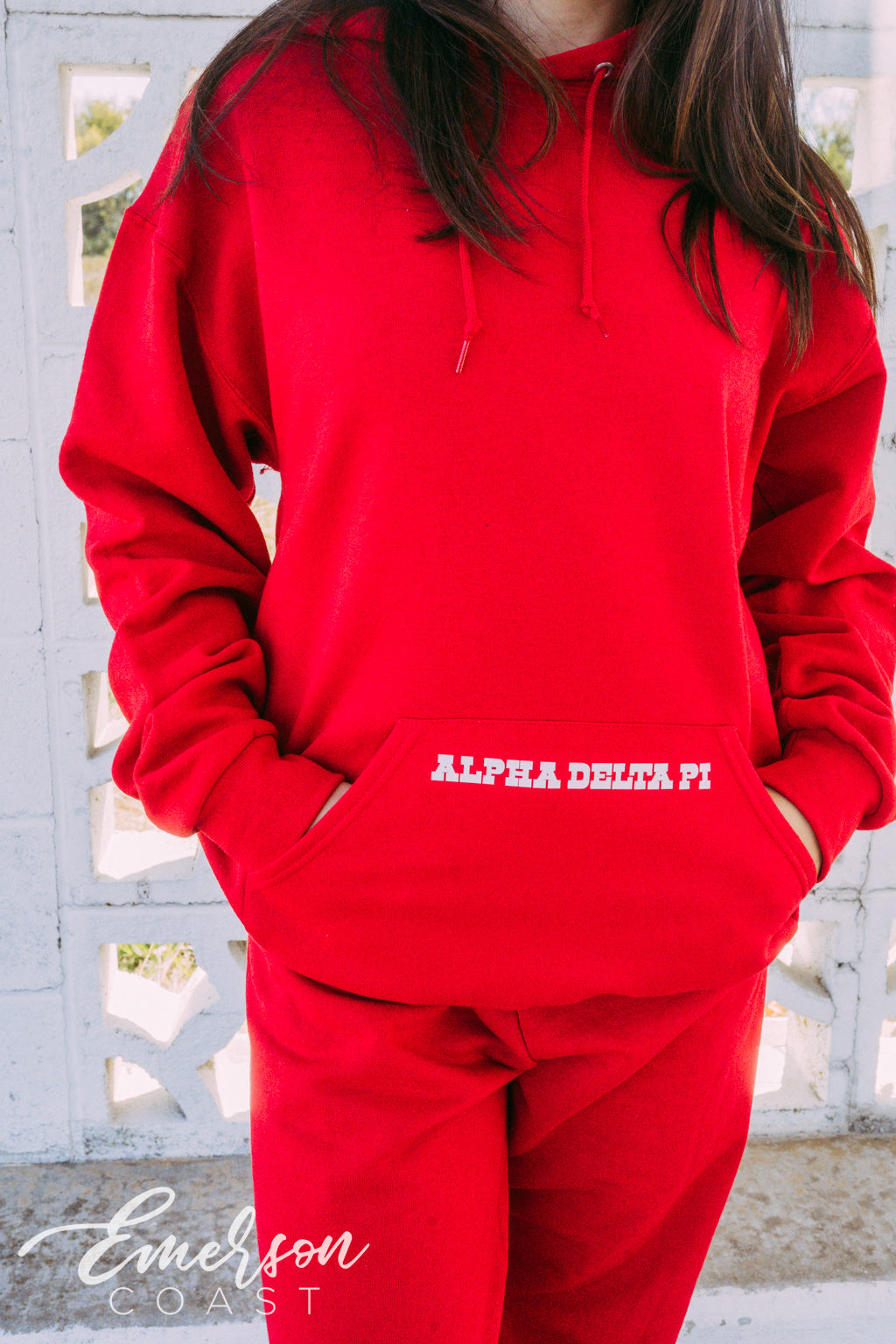 Alpha Delta Pi Hot Red Hoodie and Jogger Set