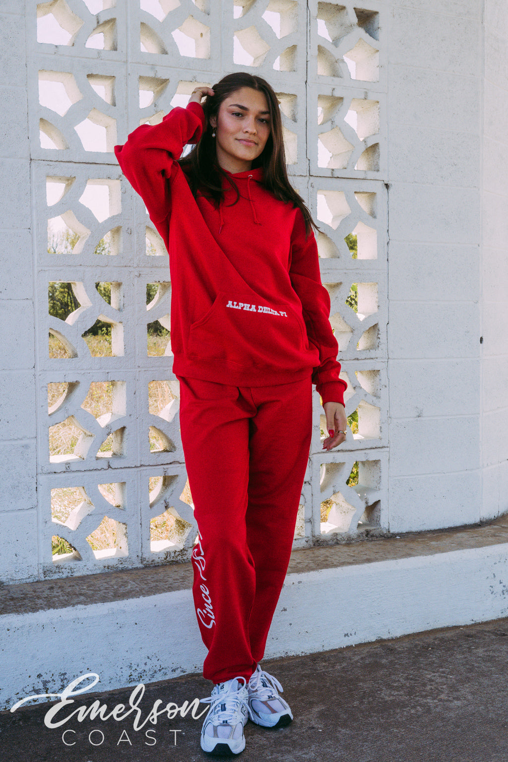 Alpha Delta Pi Hot Red Hoodie and Jogger Set