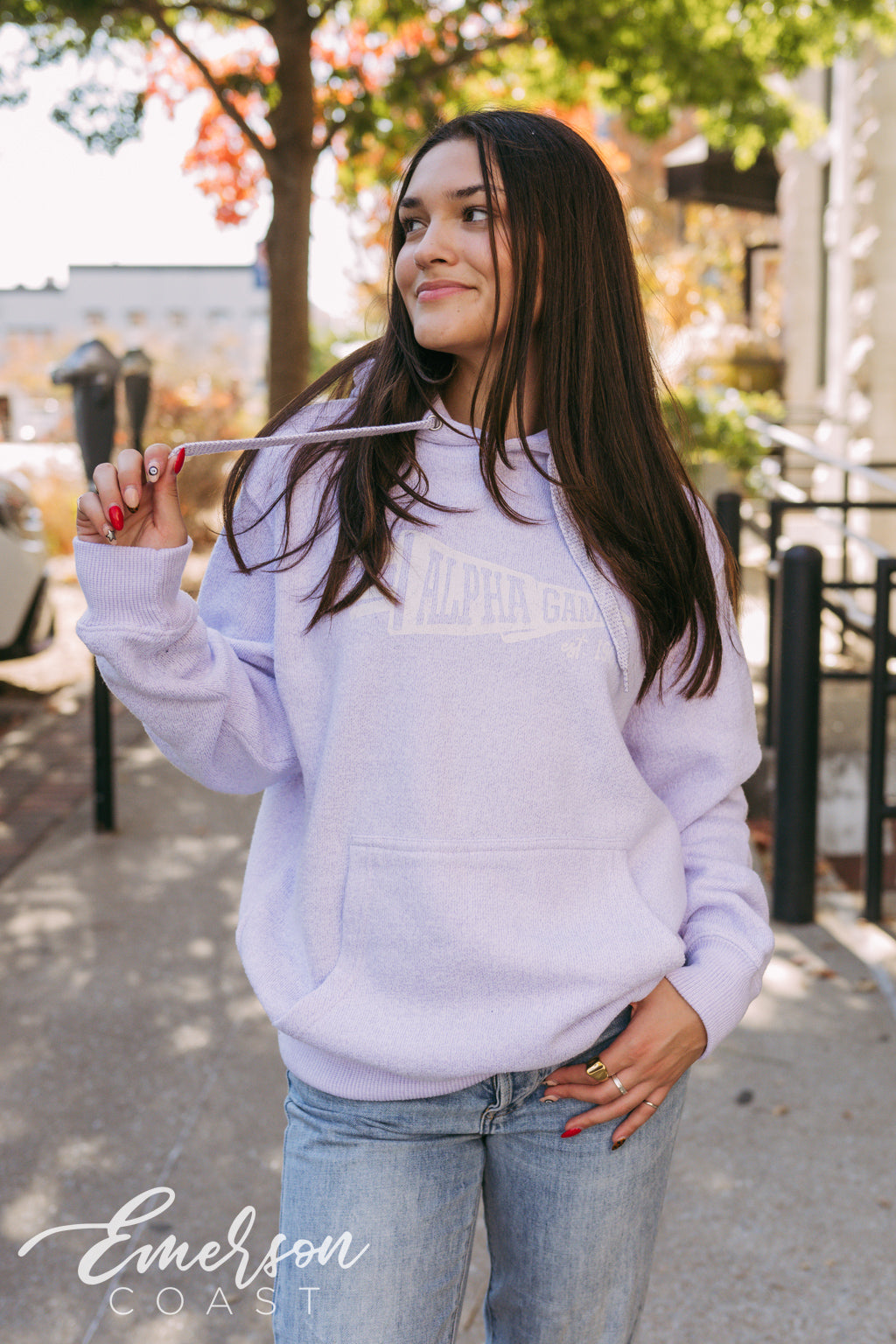 Alpha Gam Lavender Cozy Knit Hoodie