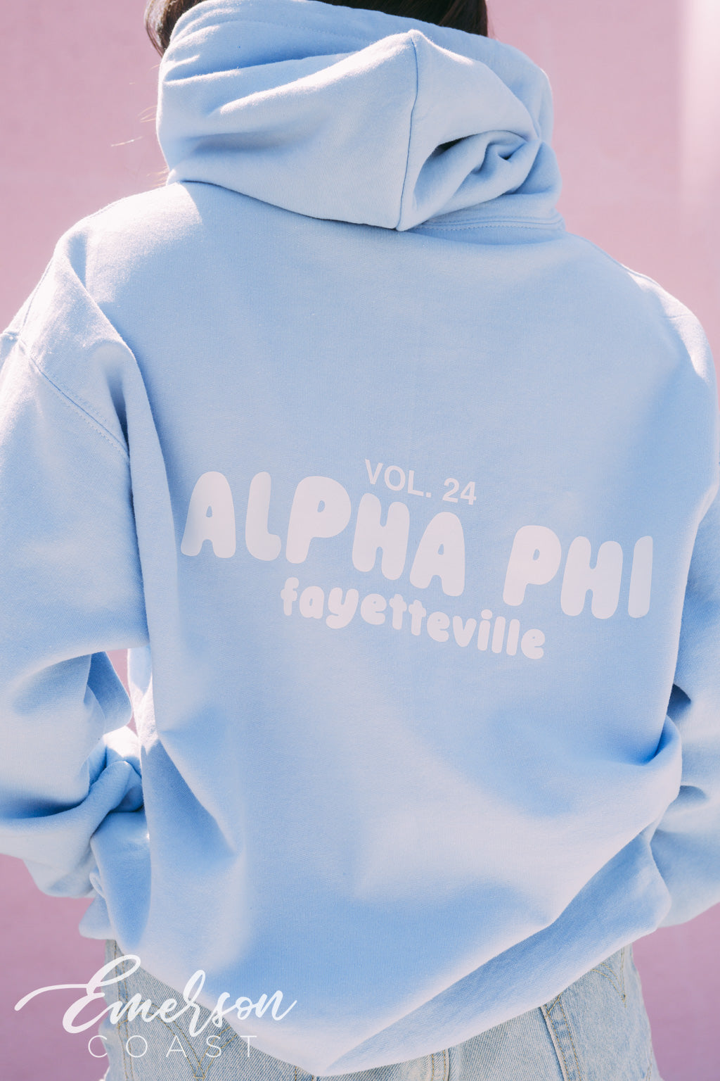 Alpha Phi Light Blue Bubble Hoodie