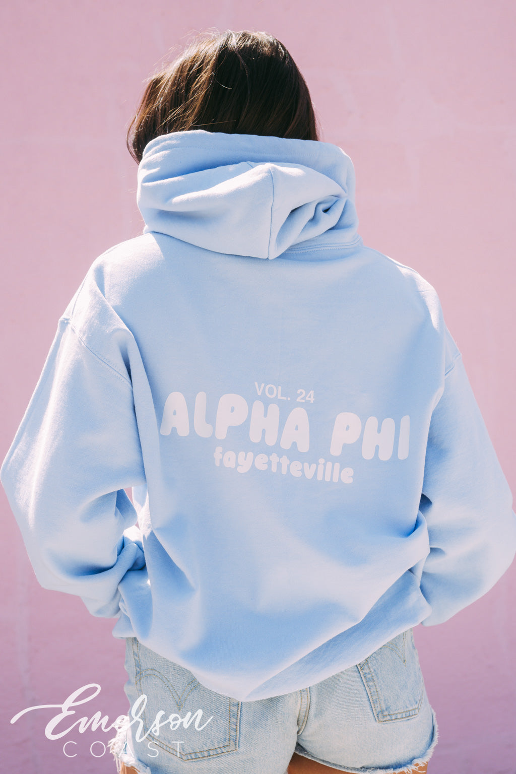 Alpha Phi Light Blue Bubble Hoodie