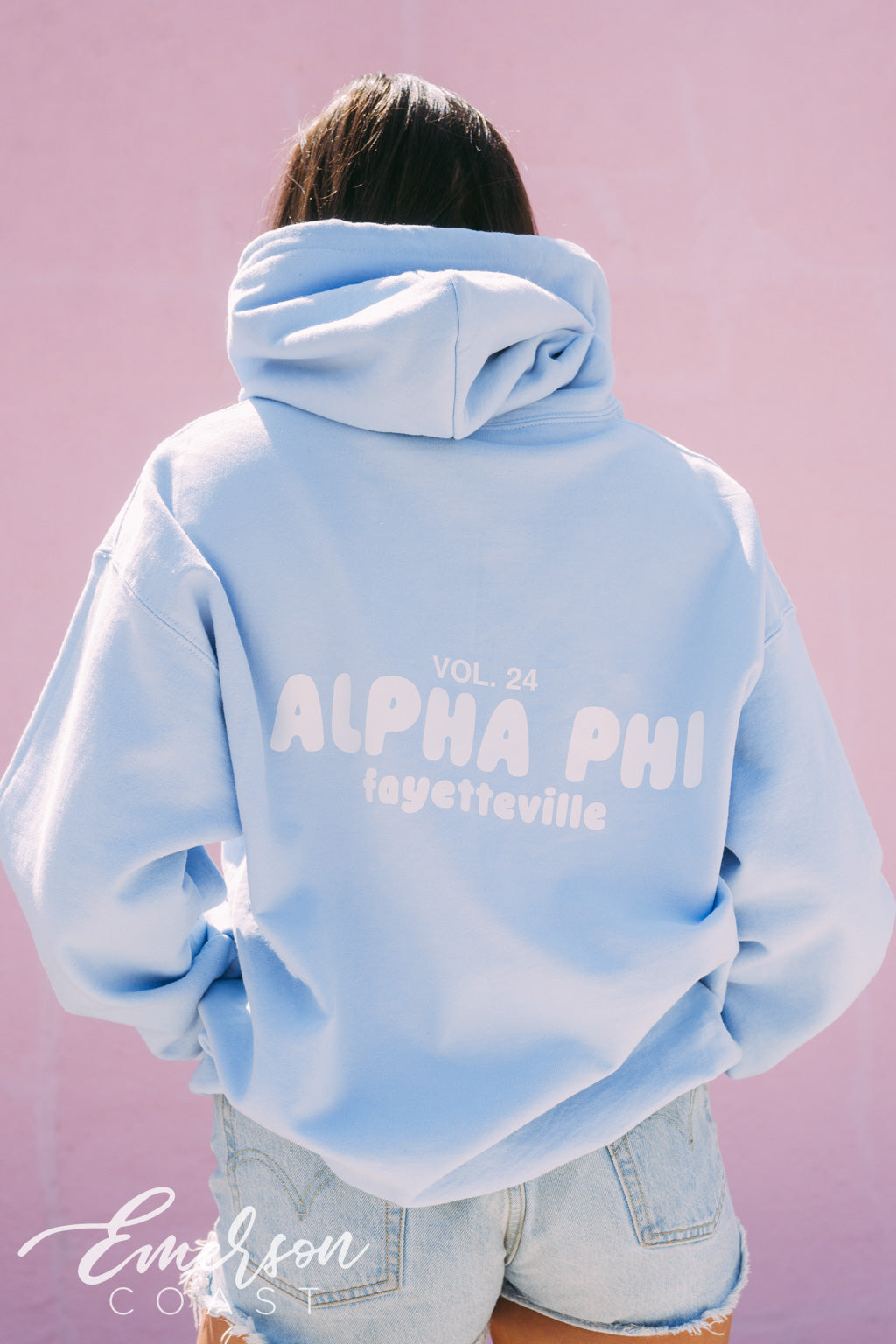 Alpha Phi Light Blue Bubble Hoodie