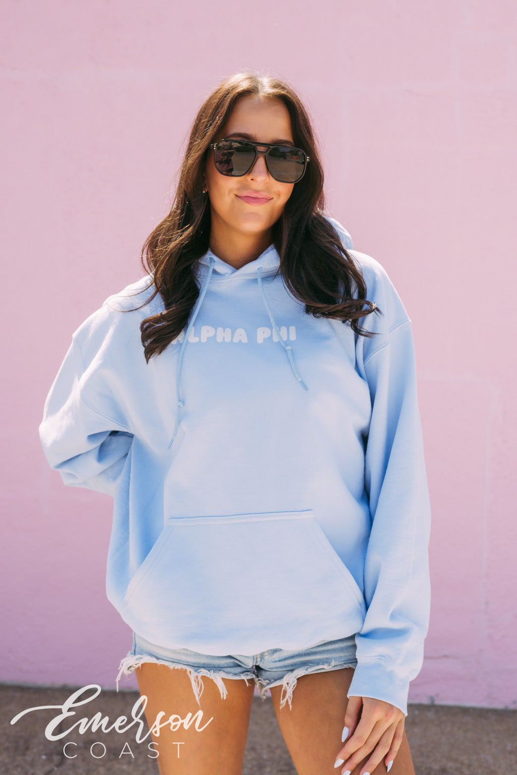 Alpha Phi Light Blue Bubble Hoodie