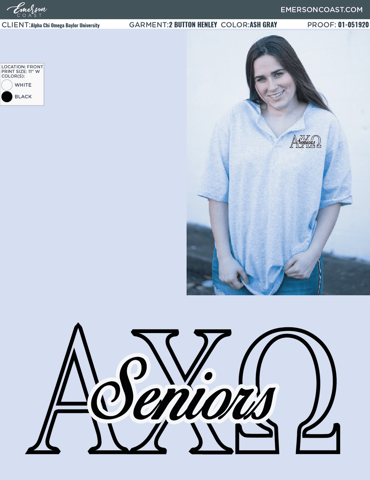 01-051920 Alpha Chi Omega Baylor University Senior Henleys 2020-01