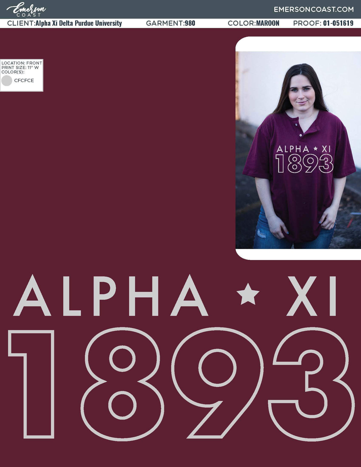 01-051619 Alpha Xi Delta Purdue University Classic Henley