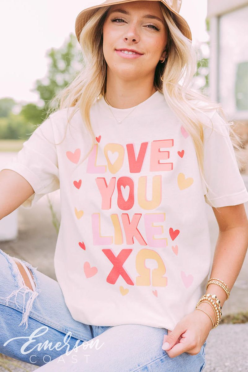 Chi Omega Love You Like XO Short Sleeve