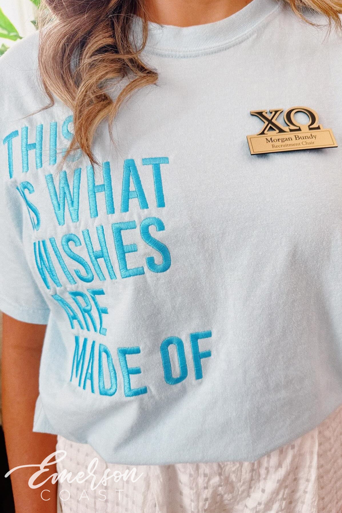 Chi Omega This is What Wishes Are Made Of Embroidered Tshirt