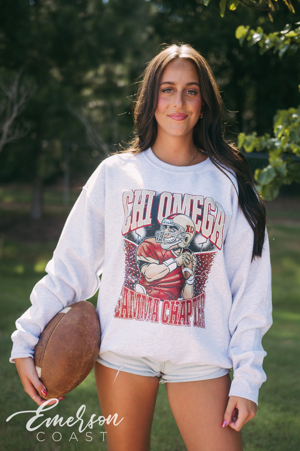 Chi Omega Football Player Dad&#39;s Weekend Crewneck