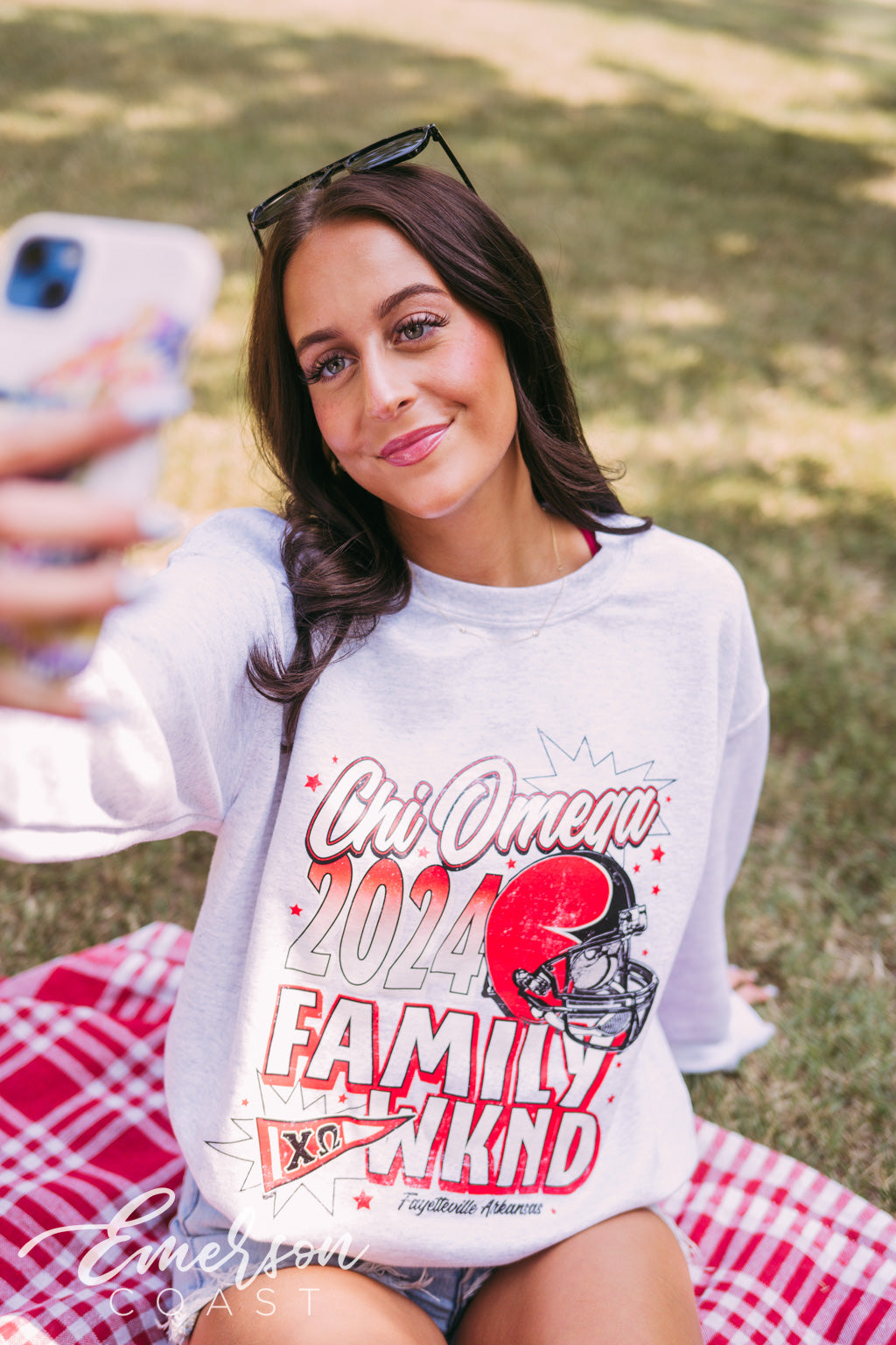 Chi Omega Football Family Weekend Crewneck